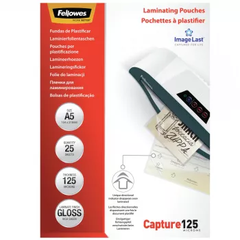 Fellowes ImageLast A5 125 Mikronų Laminavimo Maišelis - 25 vnt., Blizgus, Skaidrus, A5, 0,125 mm, 218 mm, 1 mm