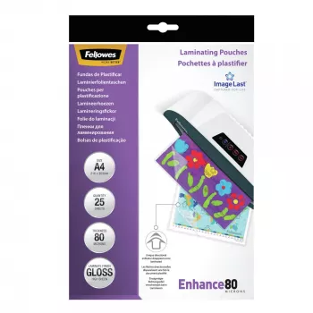 Fellowes ImageLast A4 80 Micron laminavimo maišeliai - 25 vnt., blizgūs, skaidrūs, A4, 0,08 mm