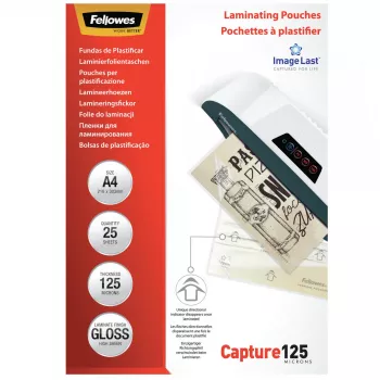 Fellowes ImageLast A4 laminavimo maišeliai 125 mikronų - 25 vnt., blizgūs, skaidrūs