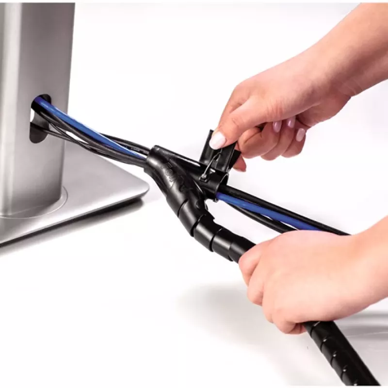 Fellowes CableZip - juodas, kabelių mova, stalas, juoda