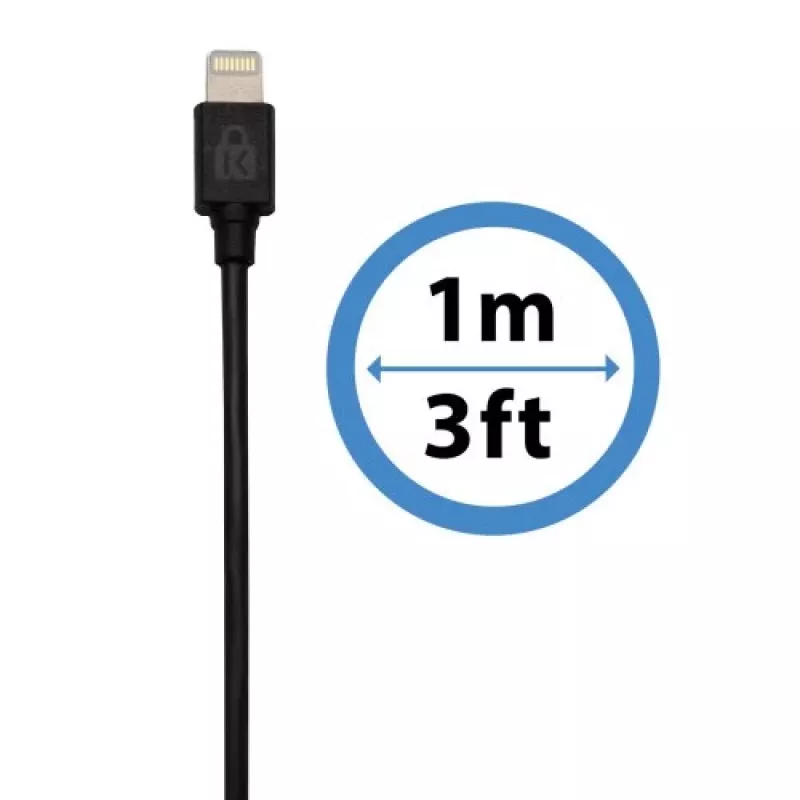 Kensington PowerBolt™ 2.4 Automobilinis įkroviklis – juodas, 1 m laidas, Lightning
