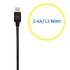 Kensington PowerBolt™ 2.4 Automobilinis įkroviklis – juodas, 1 m laidas, Lightning