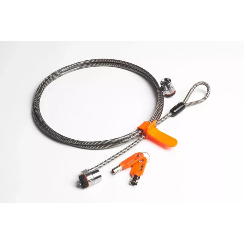 Kensington MicroSaver® Keyed Twin Laptop Lock, 2,2 m, apvalus raktas, plienas