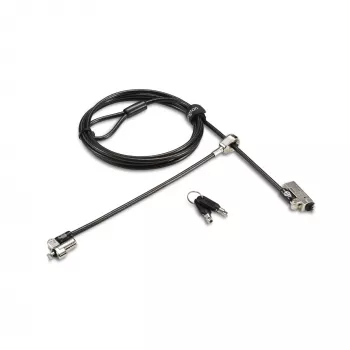 Kensington Slim NanoSaver 2.0 dvigubos galvutės spyna, Kensington, raktas, anglinis plienas, sidabrinė, juoda