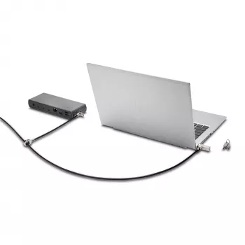 Kensington Slim NanoSaver 2.0 dvigubos galvutės spyna, Kensington, raktas, anglinis plienas, sidabrinė, juoda