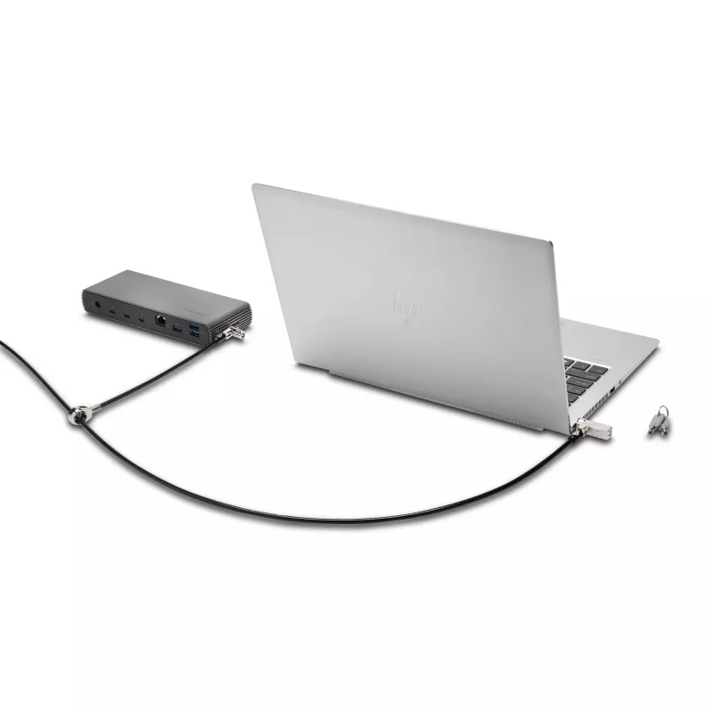 Kensington Slim NanoSaver 2.0 dvigubos galvutės spyna, Kensington, raktas, anglinis plienas, sidabrinė, juoda