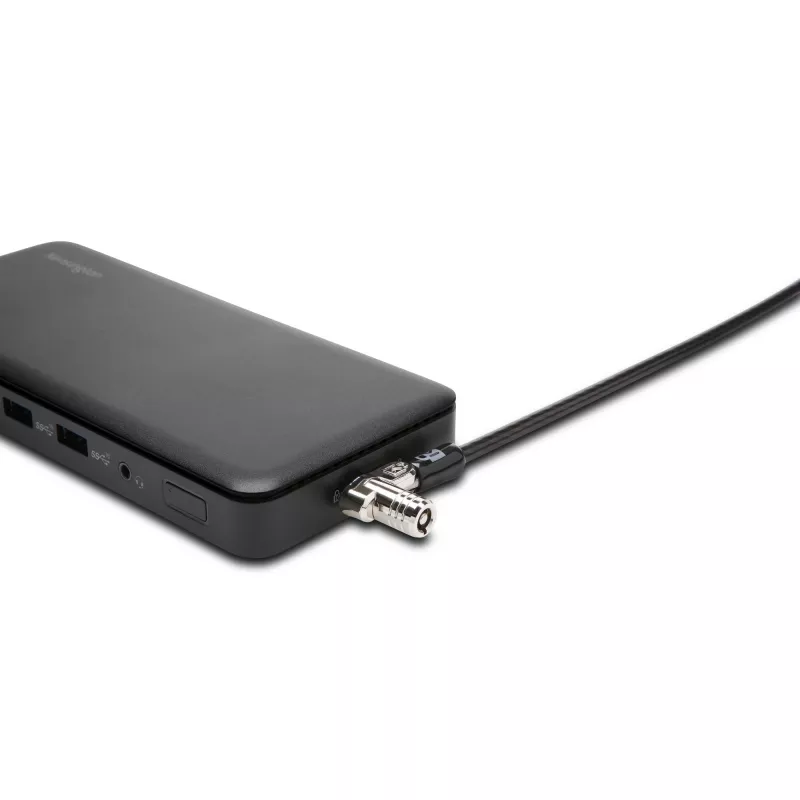 Kensington Slim NanoSaver 2.0 dvigubos galvutės spyna, Kensington, raktas, anglinis plienas, sidabrinė, juoda