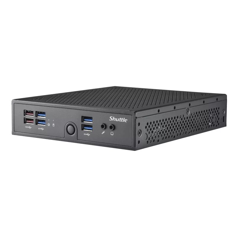 Shuttle XPC slim Barebone DS50U5, i5-1335U, 2x LAN (1x 2,5Gbit, 1x 1Gbit), 1xCOM, 1xHDMI, 1xDP, 1x VGA, beventiliu, 24/7 nuolatinis darbas