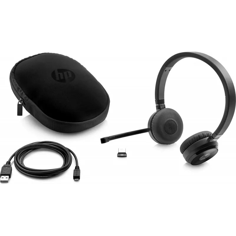 HP UC Wireless Duo ausinės, belaidės, biurui/skambučių centrui, 310 g, Juodos