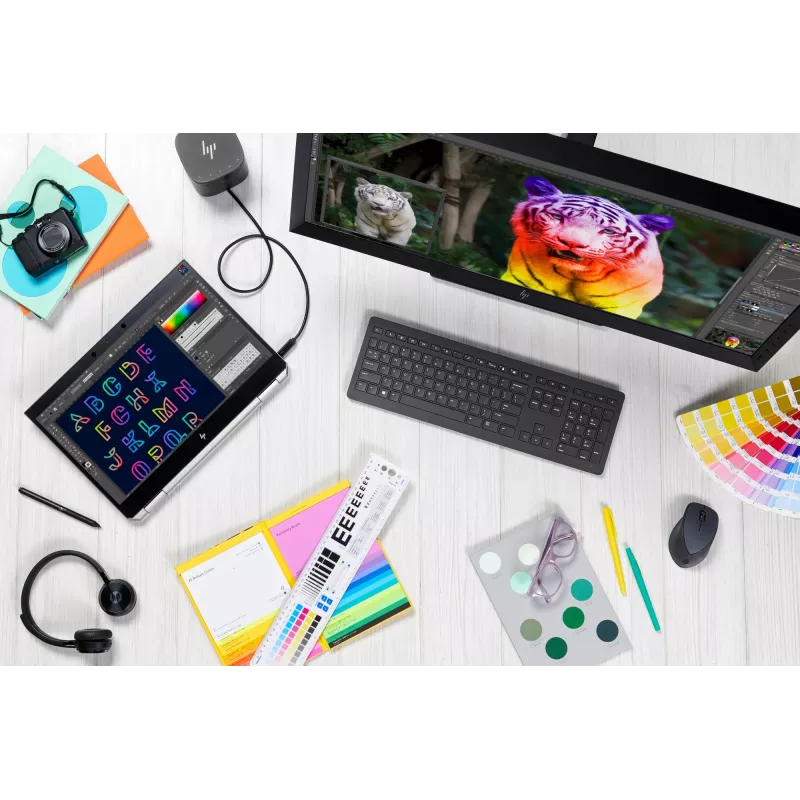 HP UC Wireless Duo ausinės, belaidės, biurui/skambučių centrui, 310 g, Juodos