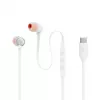 Ausinės JBL Tune 310C laidinės į ausis skambučiams/muzikai USB-C balta