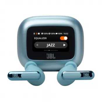 JBL Live Beam 3 belaidės ausinės į ausis, mėlynos