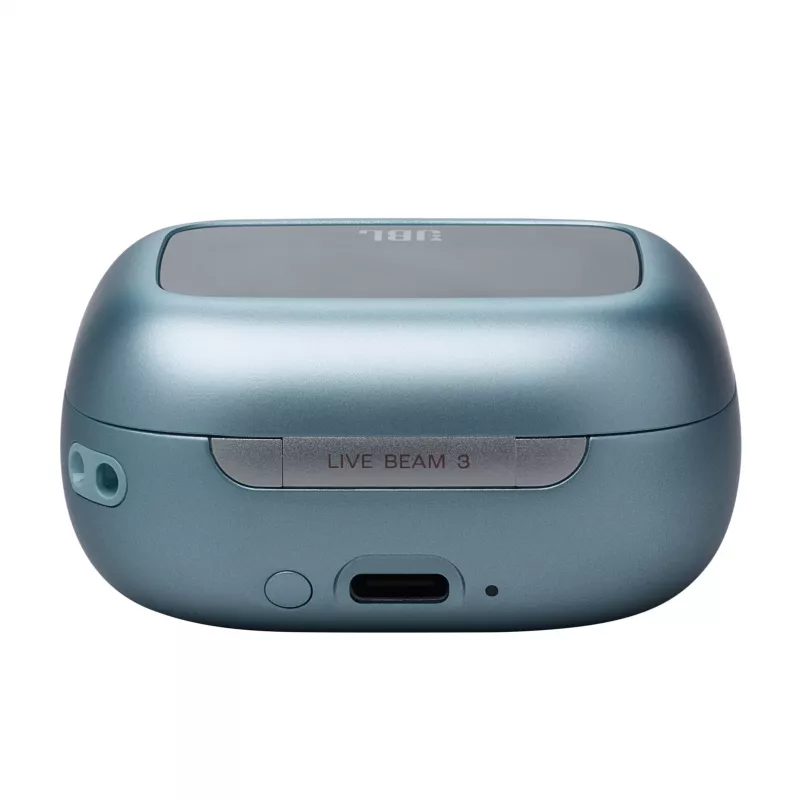 JBL Live Beam 3 belaidės ausinės į ausis, mėlynos