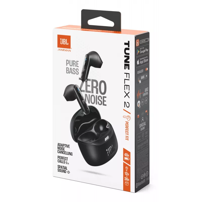 JBL Tune Flex 2 belaidės ausinės (TWS) į ausį, juodos