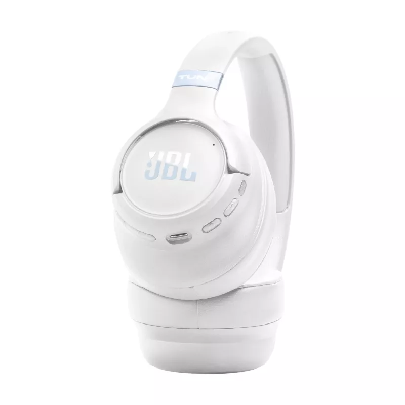 JBL Tune 780NC ausinės su laidu ir belaidžiu ryšiu, lankeliu, pokalbiams ir muzikai, USB Type-C, „Bluetooth“, baltos