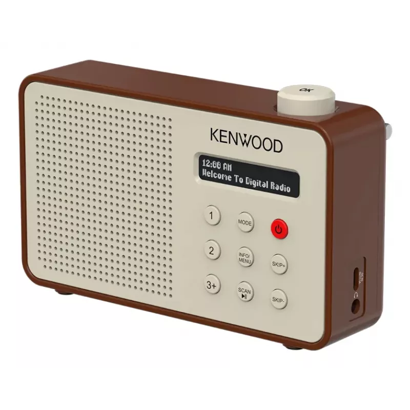 Kenwood CRM25DABT nešiojamas skaitmeninis radijo imtuvas Mocha