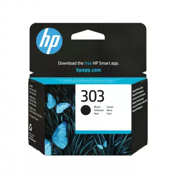 HP 303 Original juoda kasetė, standartinė talpa, juoda, pigmentinis rašalas, 1 vnt., 200 puslapių