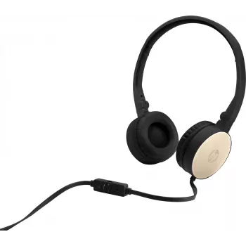 HP Stereo ausinės H2800 (Juodos su šilkiniu auksu), laidinės, skambučiams/muzikai, 125 g, ausinės, juodos, auksinės