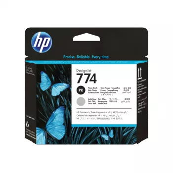 Spausdinimo galvutė HP 774, skirta DesignJet — fotografiškai juoda / šviesiai pilka, pigmentiniai rašalai, vienetinis paketas