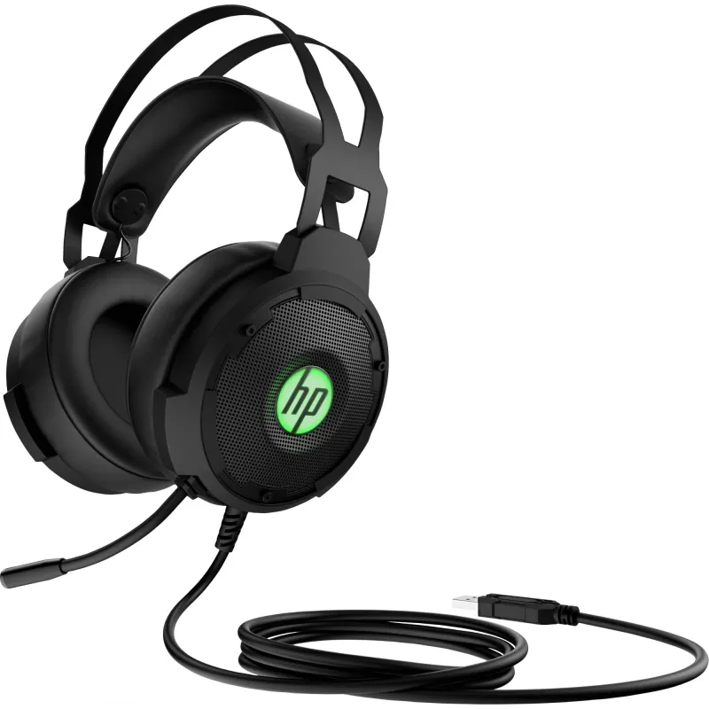 HP Pavilion Gaming ausinės 600, laidinės, žaidimams, 360 g, juodos, žalios