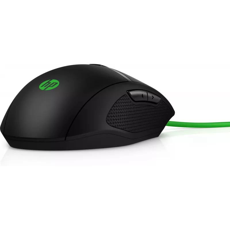 HP Pavilion Gaming Mouse 300, ambidekstrinė, optinė, USB Type-A, 5000 DPI, juoda, žalia