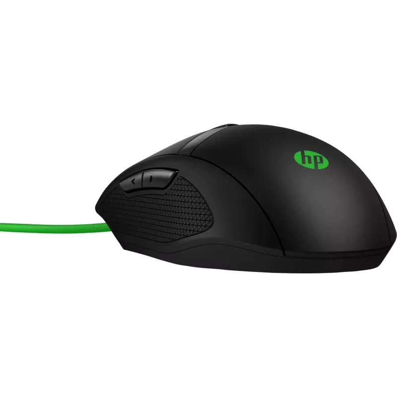 HP Pavilion Gaming Mouse 300, ambidekstrinė, optinė, USB Type-A, 5000 DPI, juoda, žalia