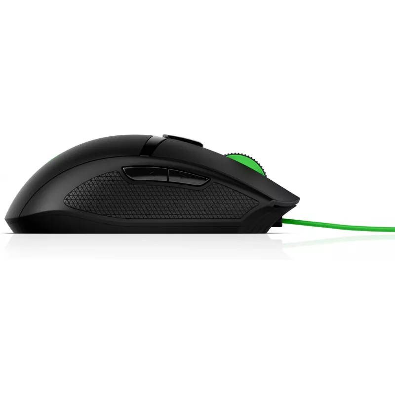 HP Pavilion Gaming Mouse 300, ambidekstrinė, optinė, USB Type-A, 5000 DPI, juoda, žalia