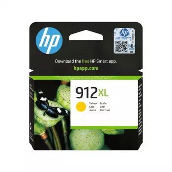 HP 912XL didelės talpos geltona originali rašalo kasetė, geltona, 1 vnt., 700 puslapių