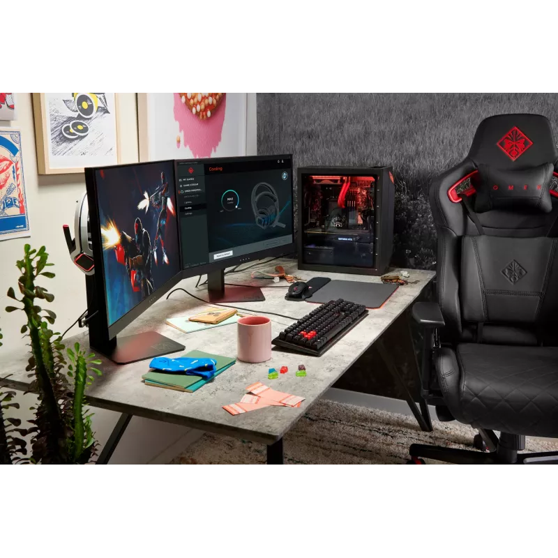 HP OMEN X 27 kompiuterio monitorius 68,6 cm (27 colių) 2560 x 1440 pikselių Quad HD juodas (atnaujinta prekė)