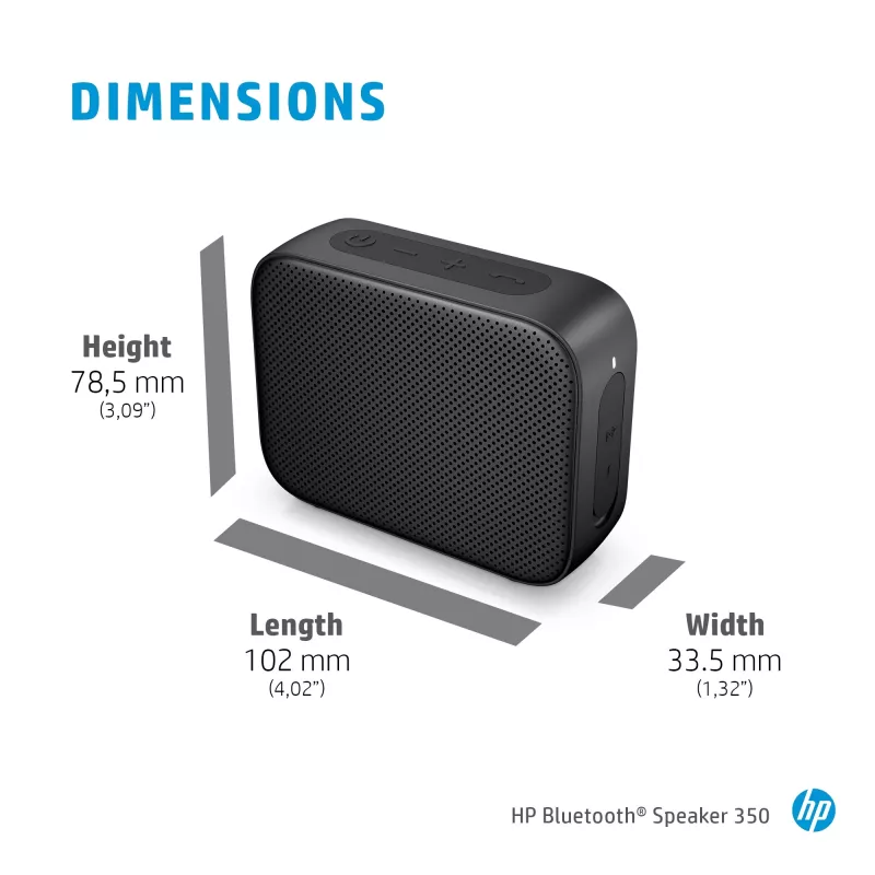 HP Bluetooth garsiakalbis 350, juodas, belaidis, USB Type-C, mono, nešiojamas