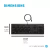 HP 125 laidinė klaviatūra, pilno dydžio, USB, membraninė, QWERTY, juoda