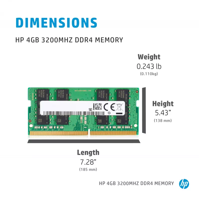 HP 286H5AA atminties modulis 4 GB 1 x 4 GB DDR4 260-pin SO-DIMM