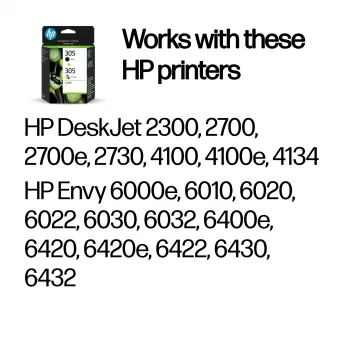 HP 305 2 vnt. rinkinys Originalūs rašalo kasetės, juoda/trispalvė