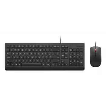 Laidinis pilno dydžio USB klaviatūros ir pelės rinkinys Lenovo 4X31R64409 – 100 % išdėstymas, 1,8 m laidas, juoda, daniškas