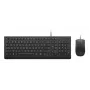Laidinis pilno dydžio USB klaviatūros ir pelės rinkinys Lenovo 4X31R64409 – 100 % išdėstymas, 1,8 m laidas, juoda, daniškas