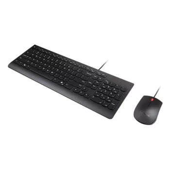 Laidinis pilno dydžio USB klaviatūros ir pelės rinkinys Lenovo 4X31R64409 – 100 % išdėstymas, 1,8 m laidas, juoda, daniškas
