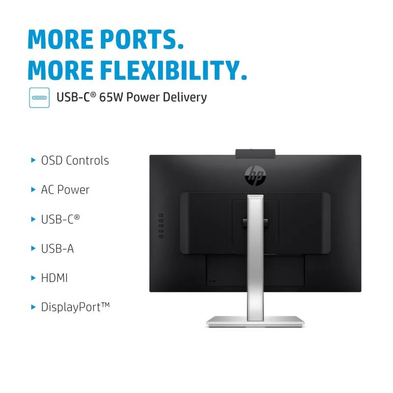 HP E27m G4 QHD USB-C konferencinis monitorius, 68,6 cm (27 col.), 2560 x 1440 pikselių, Quad HD, LCD, 5 ms, juodas, sidabrinis