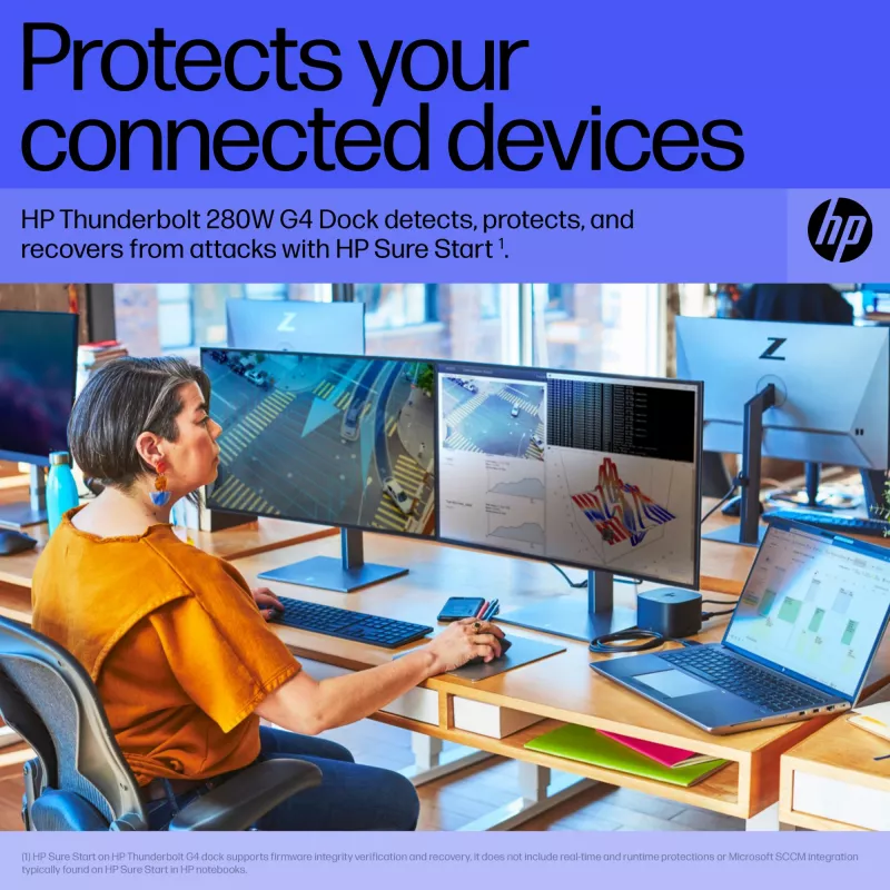 HP Thunderbolt Dock 280W G4 – laidinis dokas su Thunderbolt 4, juodas