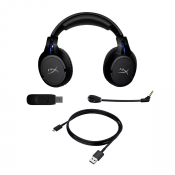 HyperX Cloud Flight – belaidės žaidimų ausinės (juoda-mėlyna) PS5/PS4