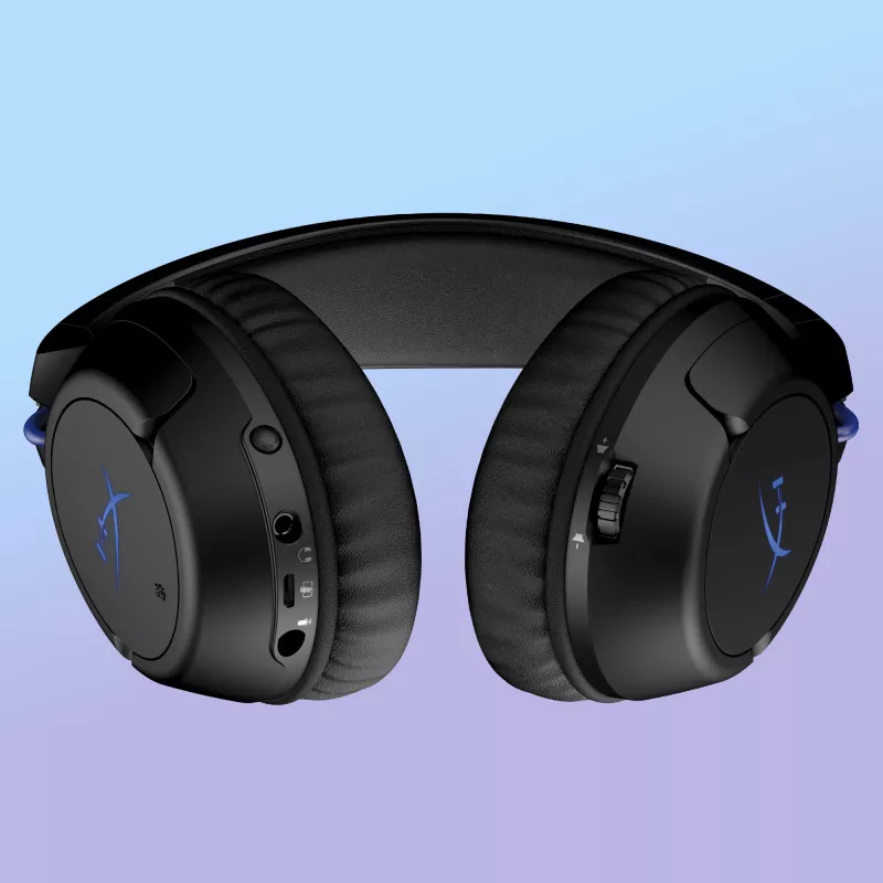 HyperX Cloud Flight – belaidės žaidimų ausinės (juoda-mėlyna) PS5/PS4