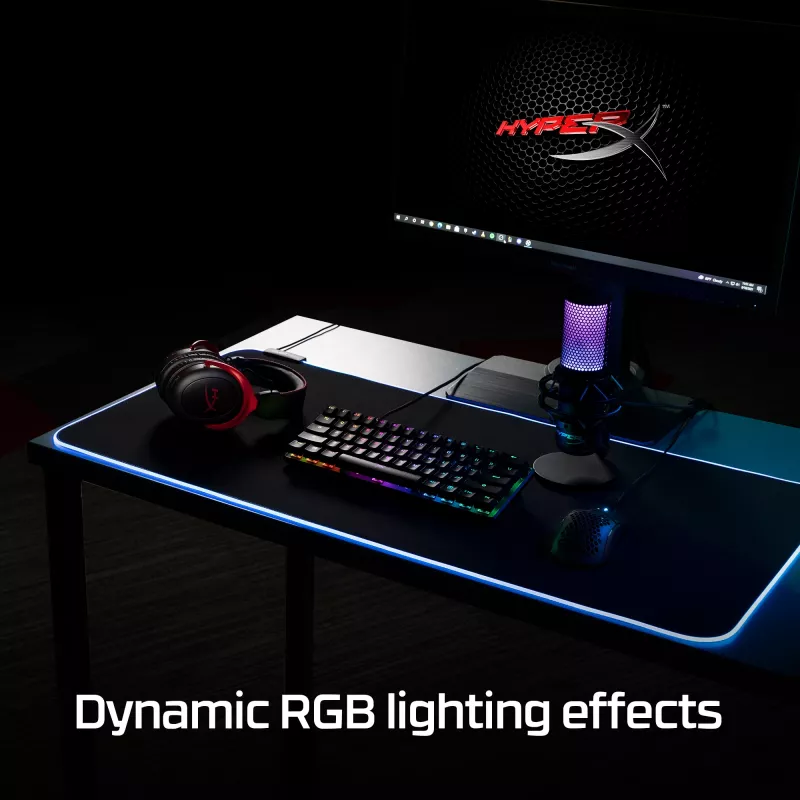 HyperX Pulsefire Mat - RGB žaidimų pelės kilimėlis - audinys (XL)