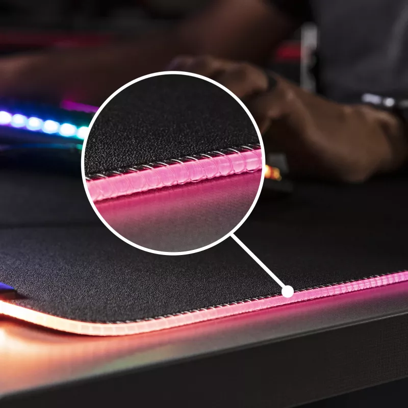 HyperX Pulsefire Mat - RGB žaidimų pelės kilimėlis - audinys (XL)