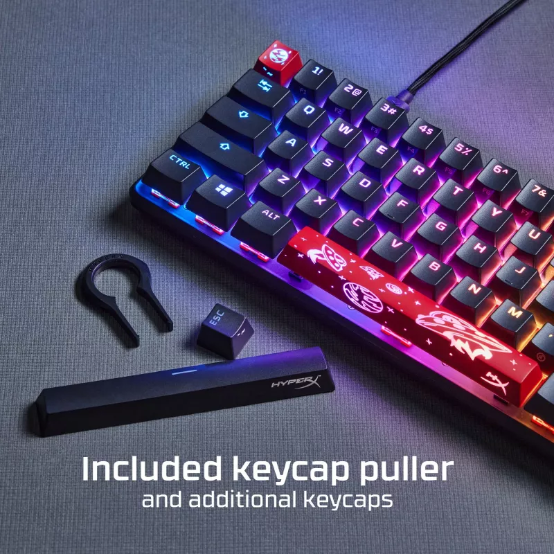 HyperX Alloy Origins 65 – mechaninė žaidimų klaviatūra – HX Aqua (JAV išdėstymas)