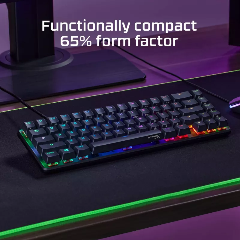 HyperX Alloy Origins 65 – mechaninė žaidimų klaviatūra – HX Aqua (JAV išdėstymas)