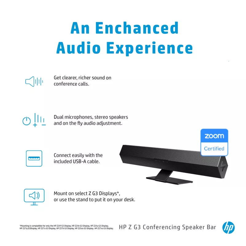 HP Z G3 konferencinė garsiakalbių juosta 647Y2AA
