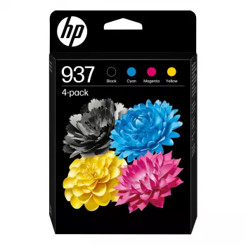 Kasečių rinkinys HP 937 CMYK 4 vnt. juoda, žydra, purpurinė, geltona