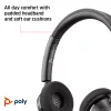 HP Poly Blackwire 3320 USB-A ausinės, laidinės, biurui / skambučių centrui, 130 g, juodos
