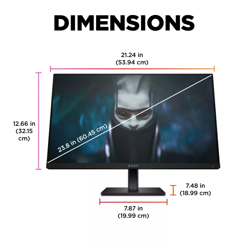 OMEN by HP 23,8 colio FHD 165 Hz žaidimų monitorius – OMEN 24
