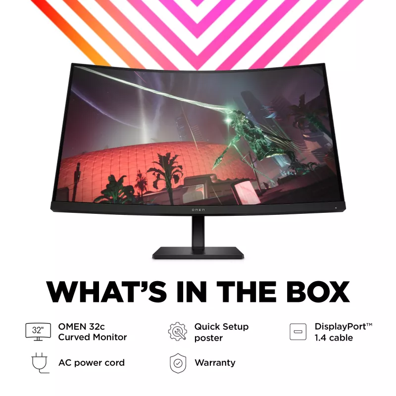 OMEN by HP 31,5 colio QHD 165Hz lenktas žaidimų monitorius - OMEN 32c (atnaujinta prekė)