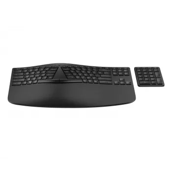 HP 965 ergonomiška belaidė klaviatūra, pilno dydžio (100 %), RF belaidė + Bluetooth, membraninė, juoda
